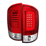 Spec-D LED Tail Lights Dodge Ram (02-06) LED C Light Bar - Black / Chrome / Red