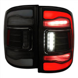Spec-D Full LED Tail Lights Ram 1500 (09-18) 2500 3500 (10-18) w/ LED Light Bar - Black