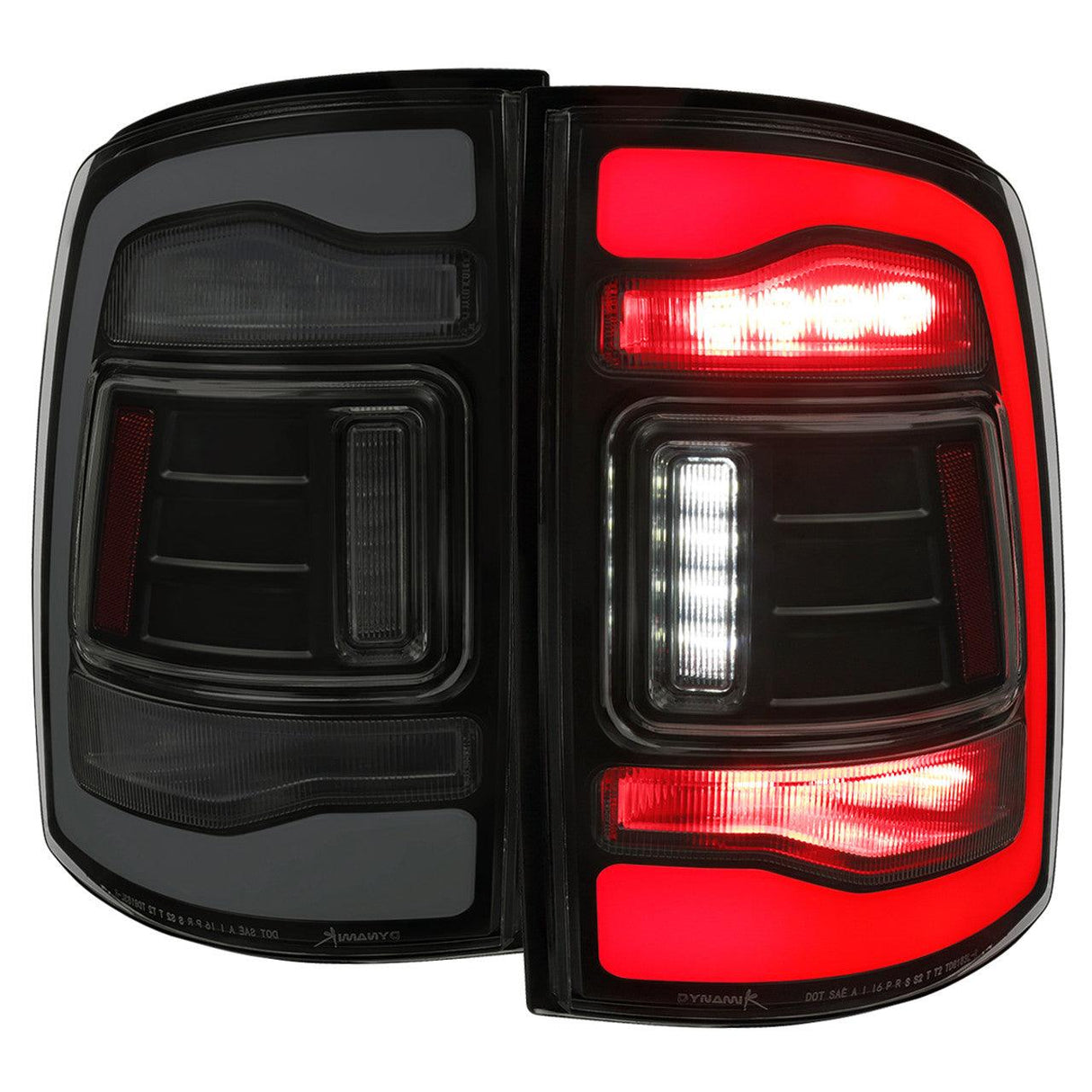 Spec-D Full LED Tail Lights Ram 1500 (09-18) 2500 3500 (10-18) w/ LED Light Bar - Black