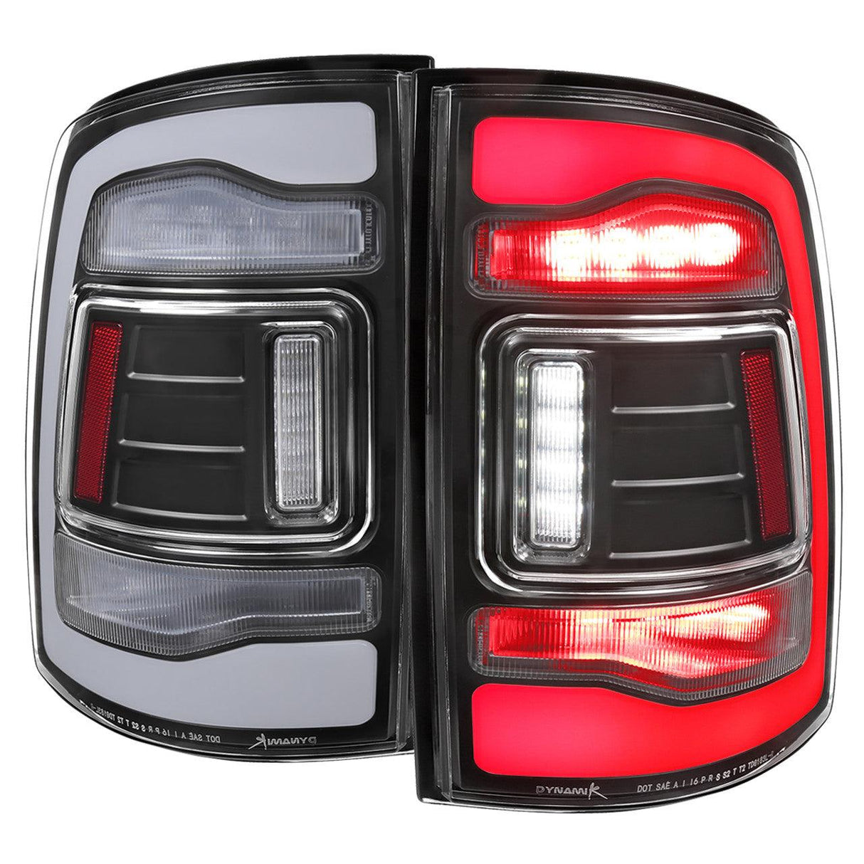 Spec-D Full LED Tail Lights Ram 1500 (09-18) 2500 3500 (10-18) w/ LED Light Bar - Black