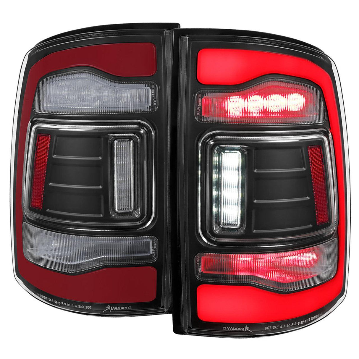 Spec-D Full LED Tail Lights Ram 1500 (09-18) 2500 3500 (10-18) w/ LED Light Bar - Black