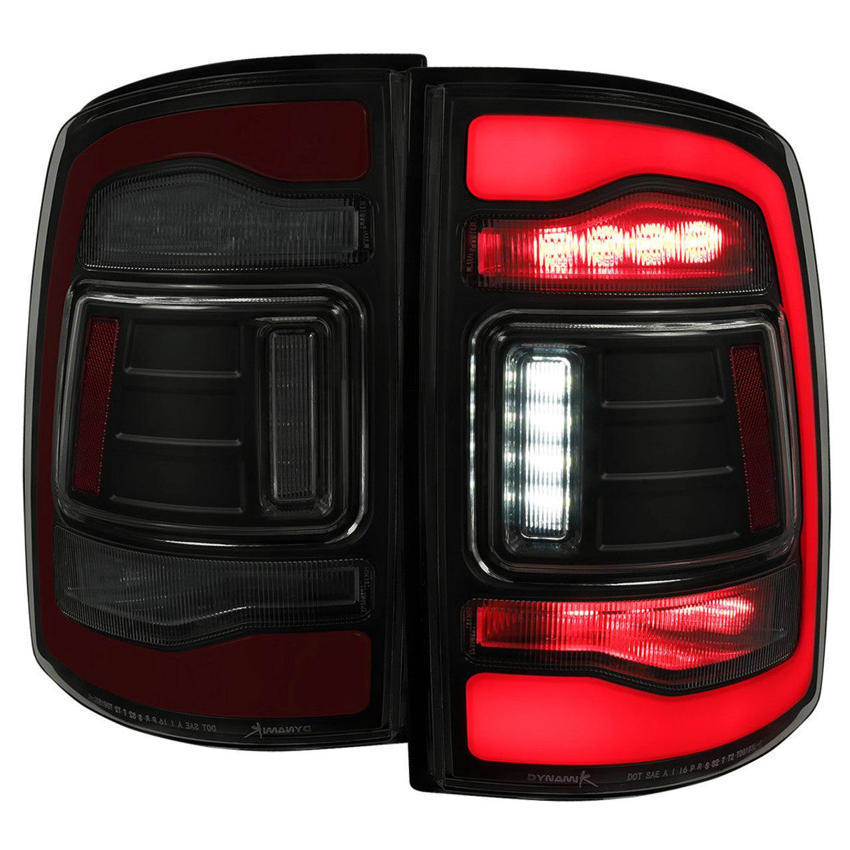 Spec-D Full LED Tail Lights Ram 1500 (09-18) 2500 3500 (10-18) w/ LED Light Bar - Black