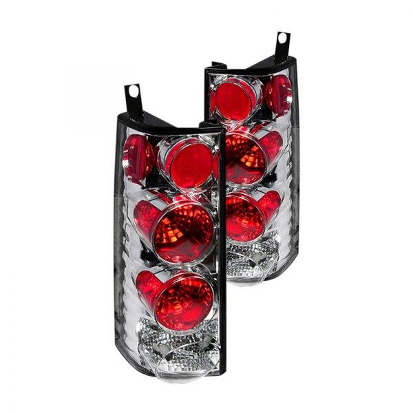 Spec-D Tail Lights GMC Savana (1996-2002) Chrome/Red / Clear Lens