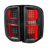 Spec-D LED Tail Lights Silverado 1500 (07-13) 2500 3500 (07-14) w/ LED Bar - Black / Clear