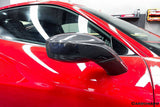 2015-2020 Ferrari Carbon Fiber Mirror House with Base Replacement Carbonado (OE) | Fits: F8, 488, Pista