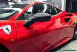2015-2020 Ferrari Carbon Fiber Mirror House with Base Replacement Carbonado (OE) | Fits: F8, 488, Pista