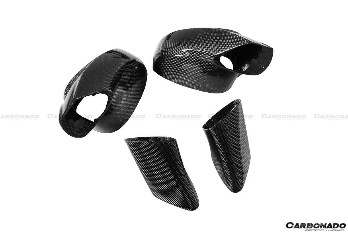 2015-2020 Ferrari Carbon Fiber Mirror House with Base Replacement Carbonado (OE) | Fits: F8, 488, Pista