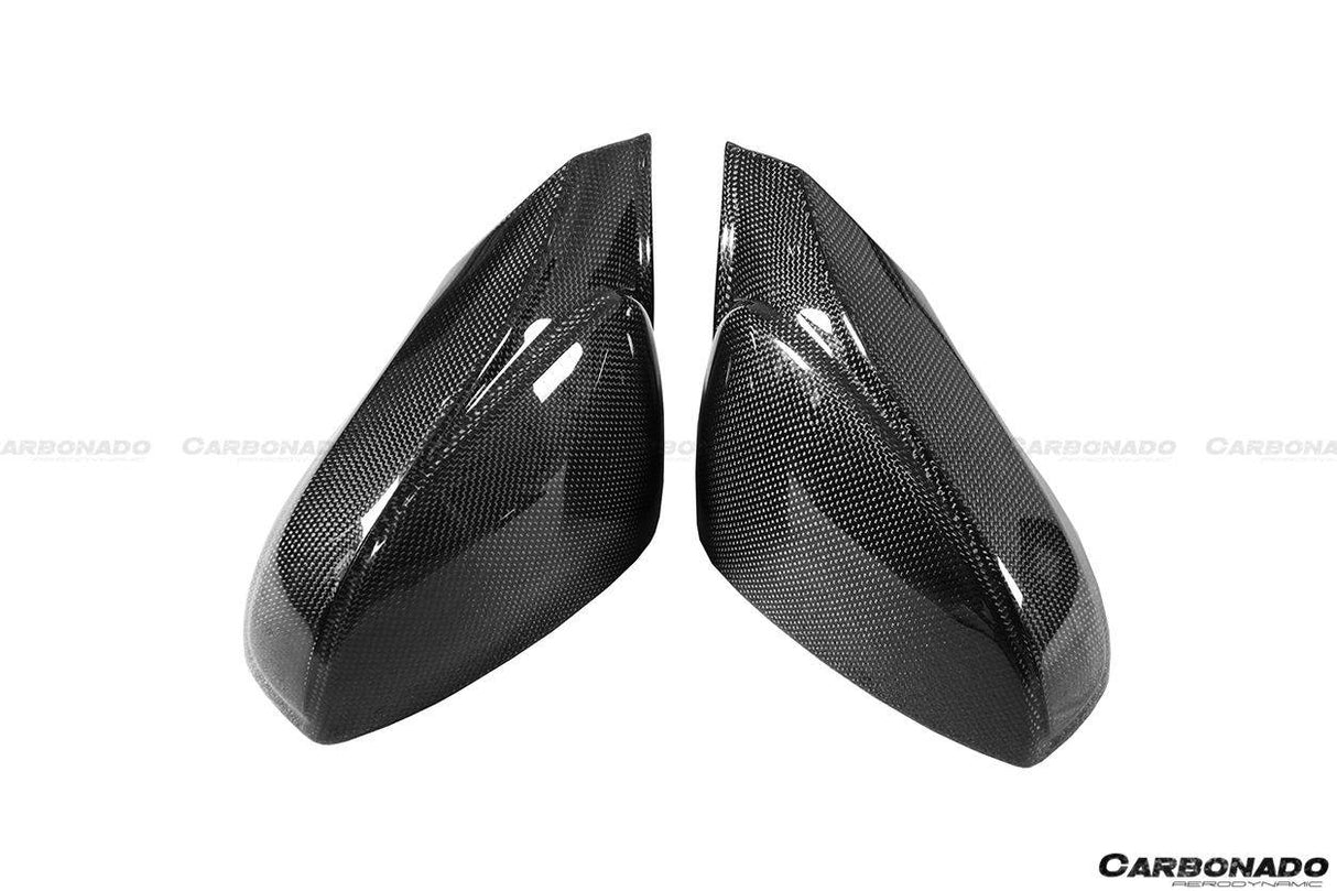 2015-2020 Ferrari Carbon Fiber Mirror House with Base Replacement Carbonado (OE) | Fits: F8, 488, Pista