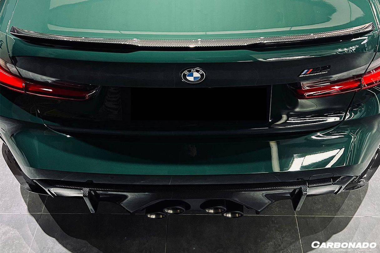 2021-UP BMW M4 G82    G83 MP Style Carbon Fiber Middle Rear Lip with Caps