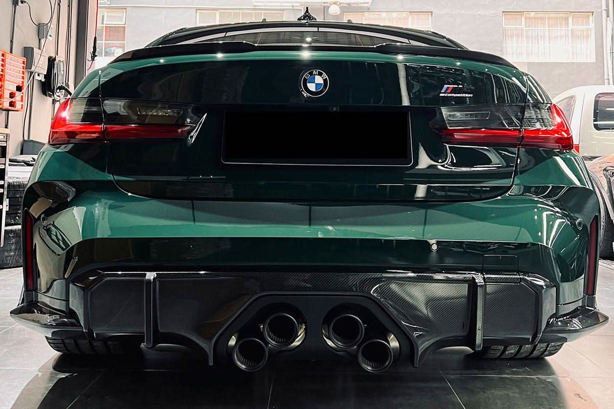 2021-UP BMW M4 G82    G83 MP Style Carbon Fiber Middle Rear Lip with Caps
