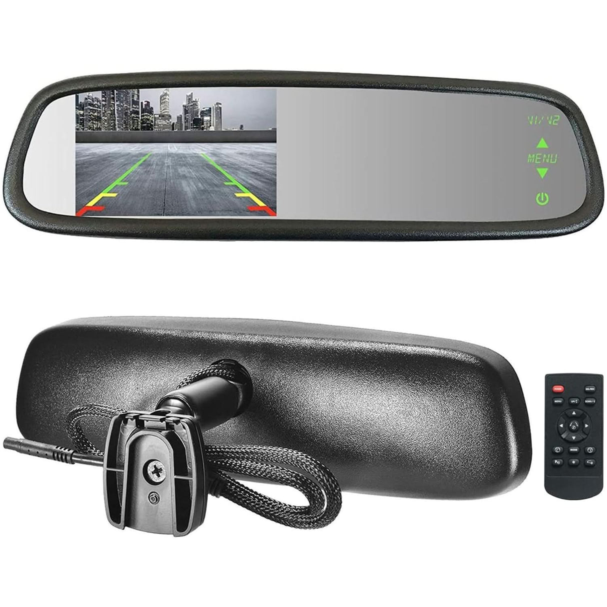 Master Tailgaters 10.5" Rear View Mirror with 4.3" LCD Screen | Ultra High Brightness | Rearview Universal Fit | Auto Adjusting Brightness LCD | Anti Glare | Full Mirror Replacement