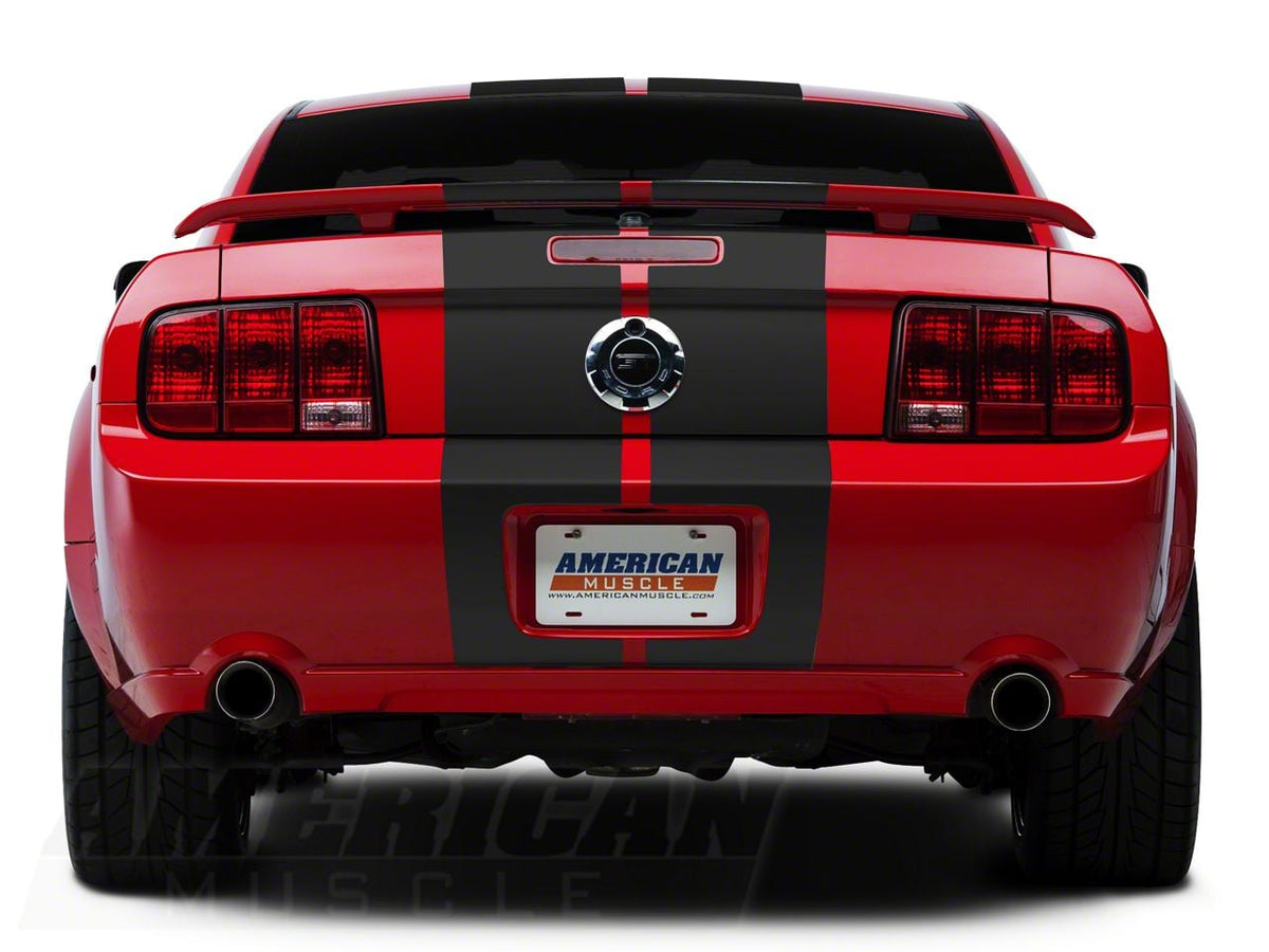SEC10 GT500 Style Stripes; Matte Black; 10-Inch (05-14 Mustang)
