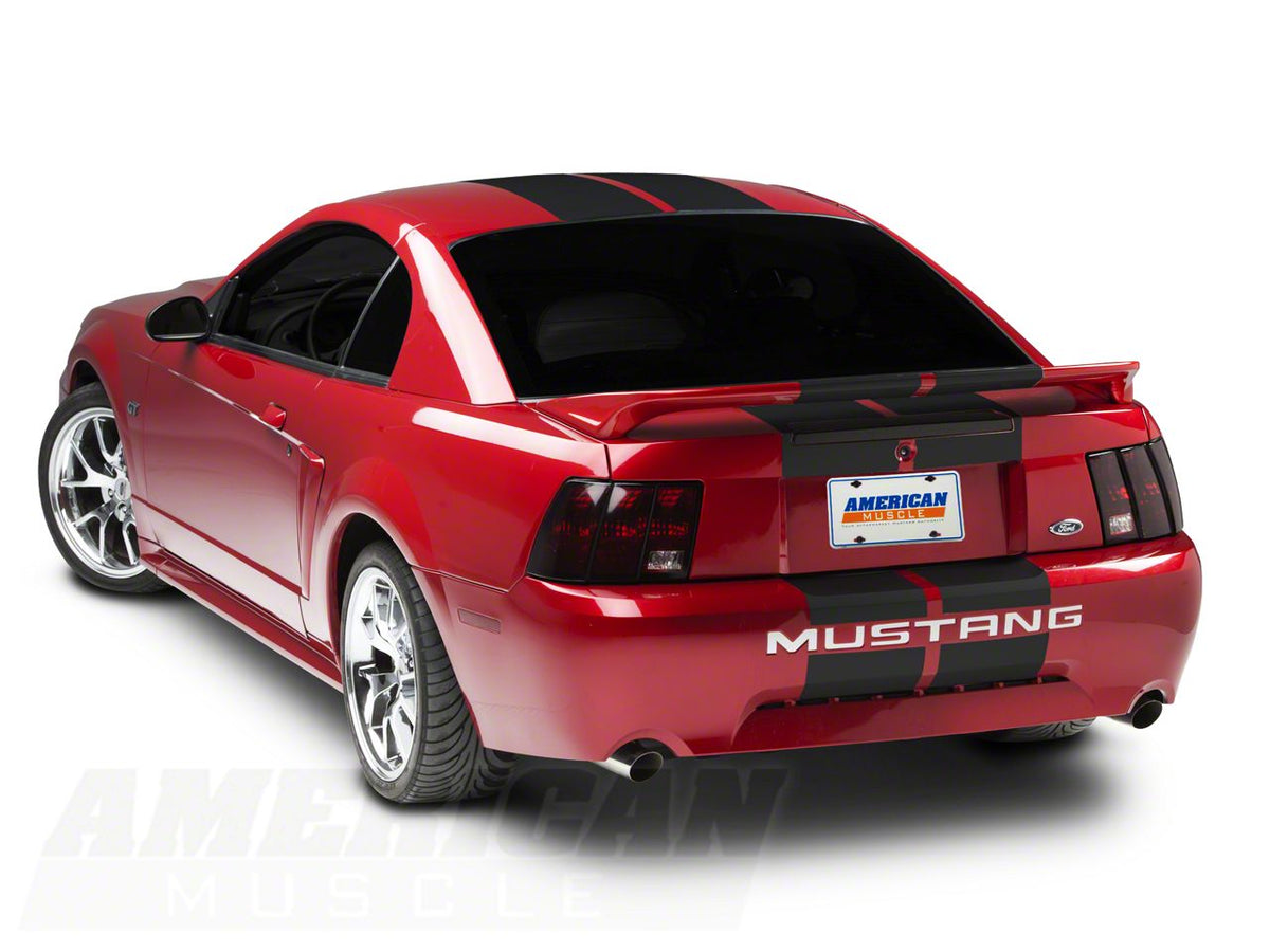 SEC10 GT500 Style Stripes; Matte Black; 10-Inch (94-04 Mustang)