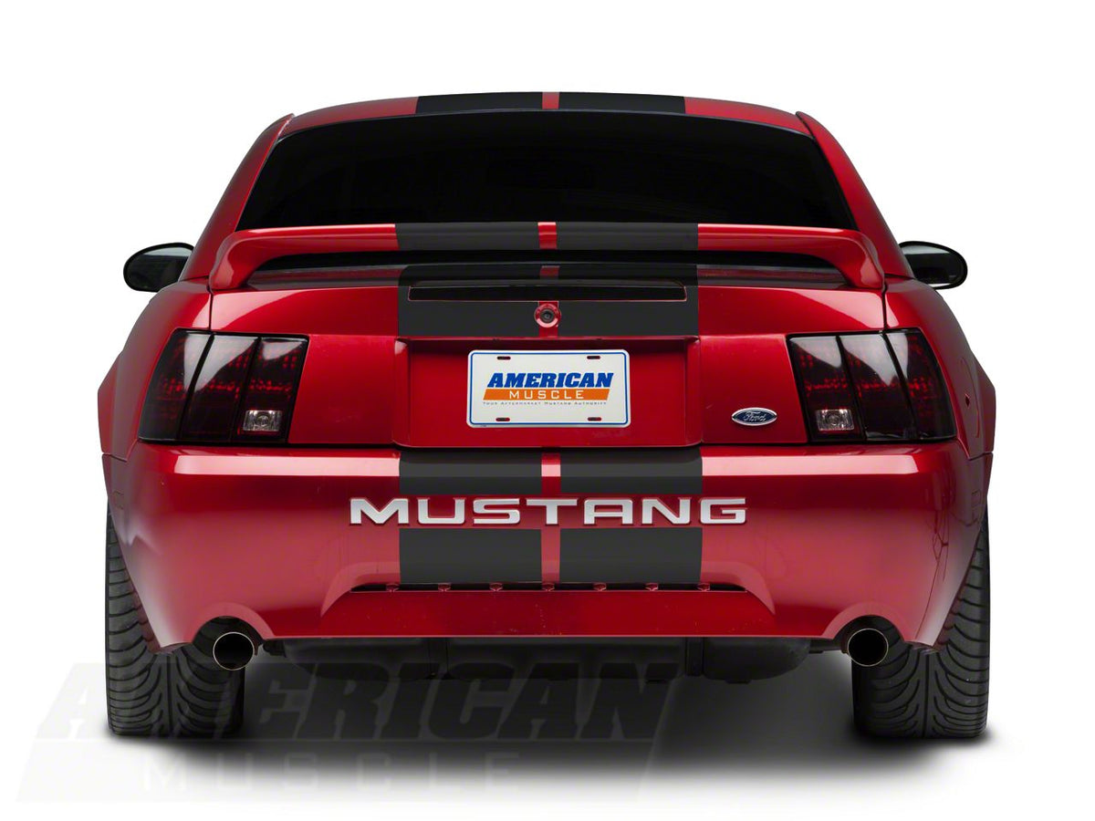 SEC10 GT500 Style Stripes; Matte Black; 10-Inch (94-04 Mustang)