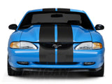 SEC10 GT500 Style Stripes; Matte Black; 10-Inch (94-04 Mustang)