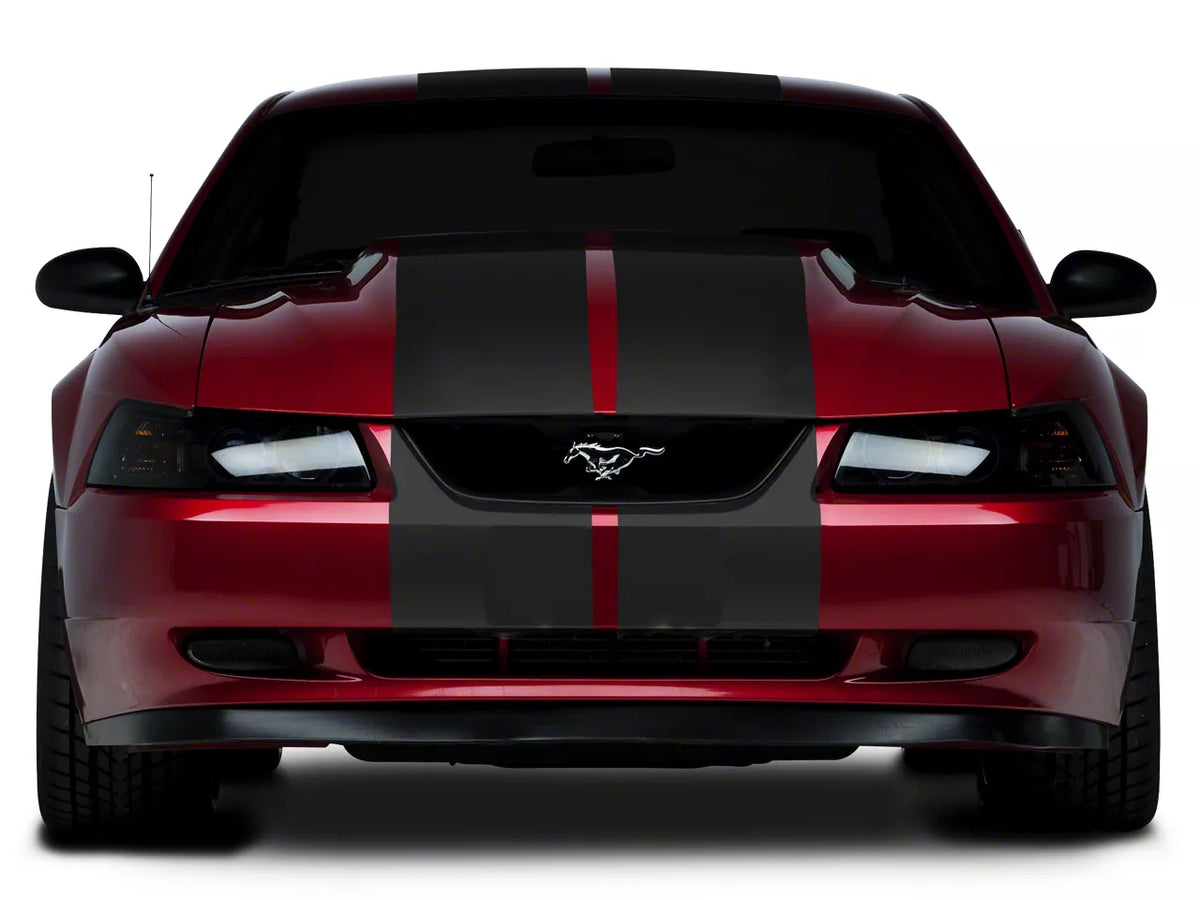 SEC10 Lemans Stripes; Matte Black; 12-Inch (94-04 Mustang)