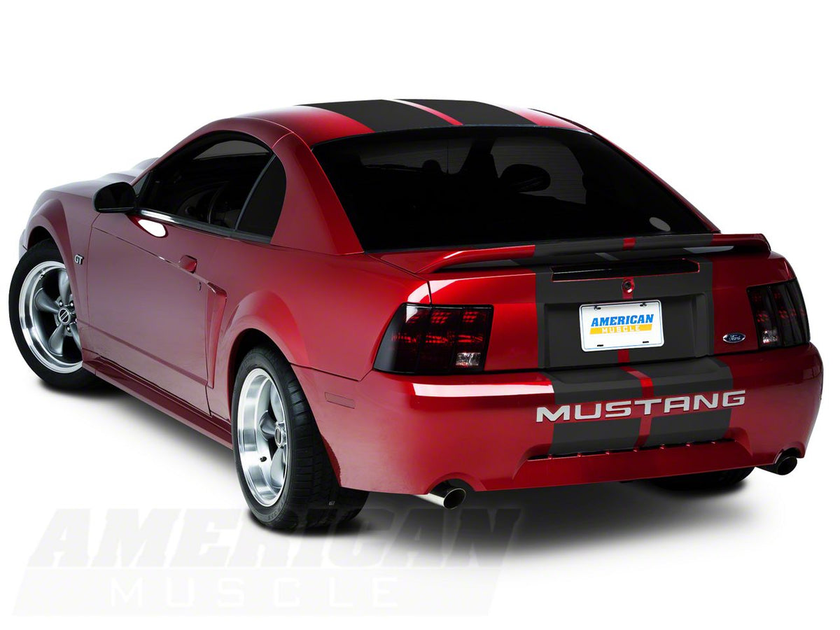 SEC10 Lemans Stripes; Matte Black; 12-Inch (94-04 Mustang)
