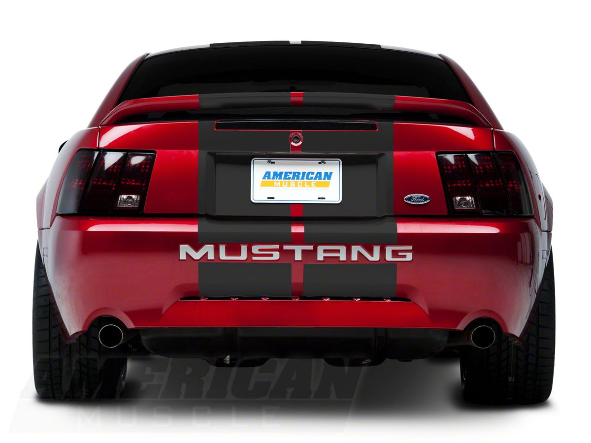 SEC10 Lemans Stripes; Matte Black; 12-Inch (94-04 Mustang)