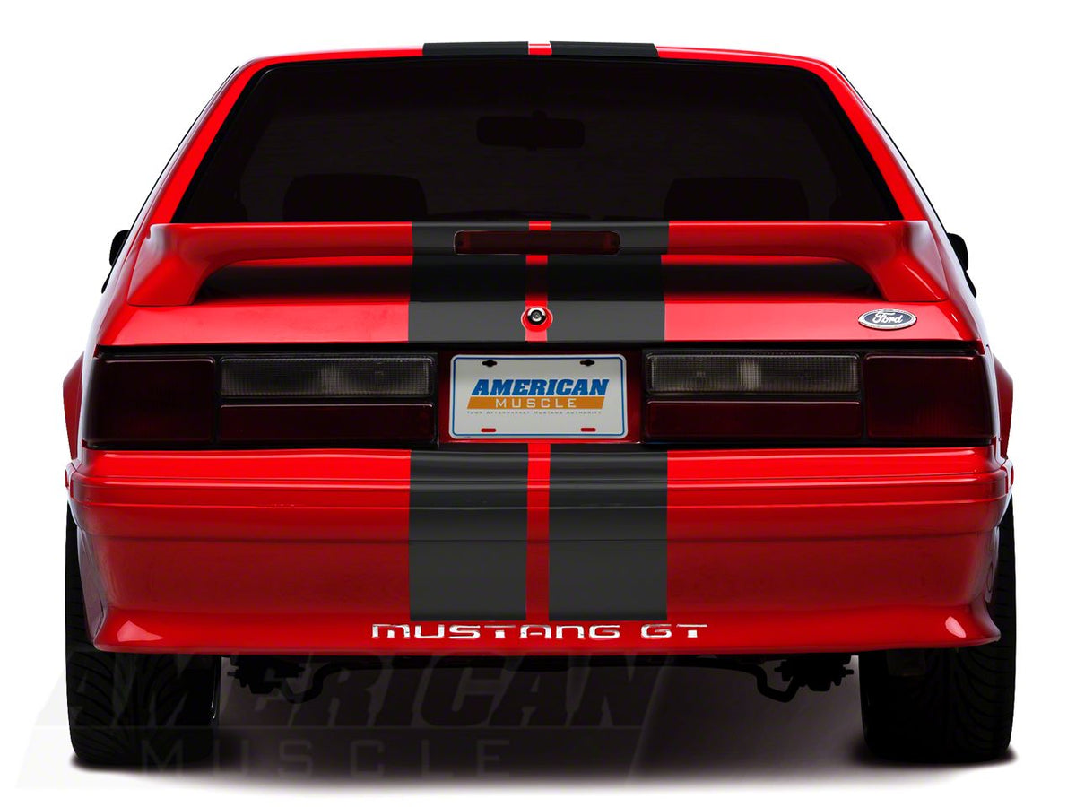 SEC10 Lemans Stripes; Matte Black; 8-Inch (79-93 Mustang)