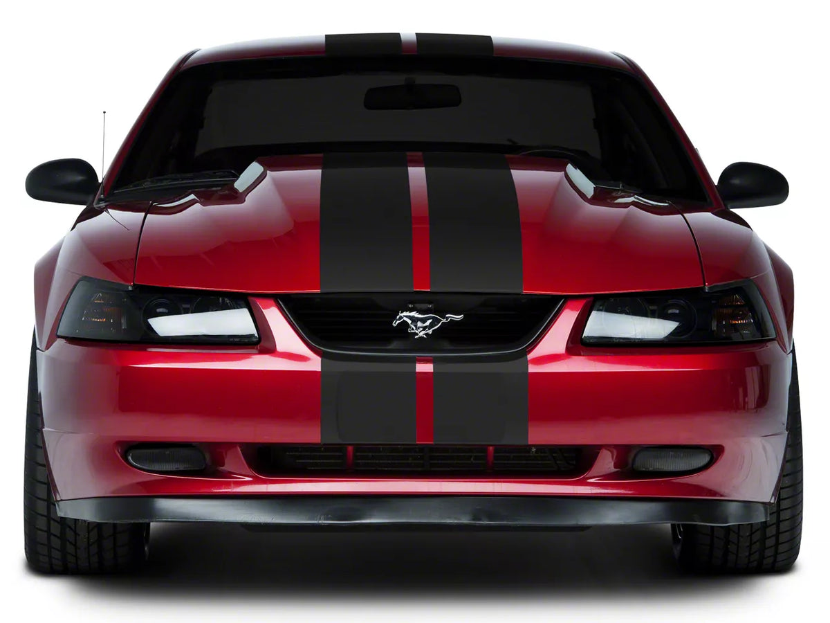 SEC10 Lemans Stripes; Matte Black; 8-Inch (94-04 Mustang)