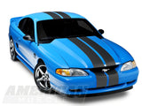 SEC10 Lemans Stripes; Matte Black; 8-Inch (94-04 Mustang)