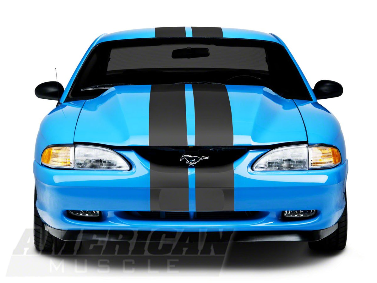 SEC10 Lemans Stripes; Matte Black; 8-Inch (94-04 Mustang)