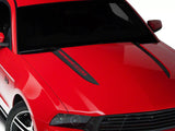 SEC10 Hood Accent Decal with AmericanMuscle Logo; Matte Black (10-12 Mustang GT, V6)
