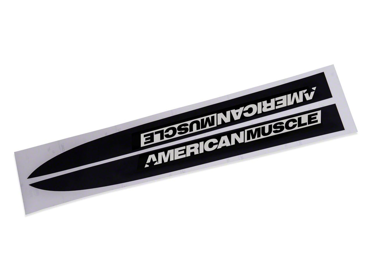 SEC10 Hood Accent Decal with AmericanMuscle Logo; Matte Black (10-12 Mustang GT, V6)