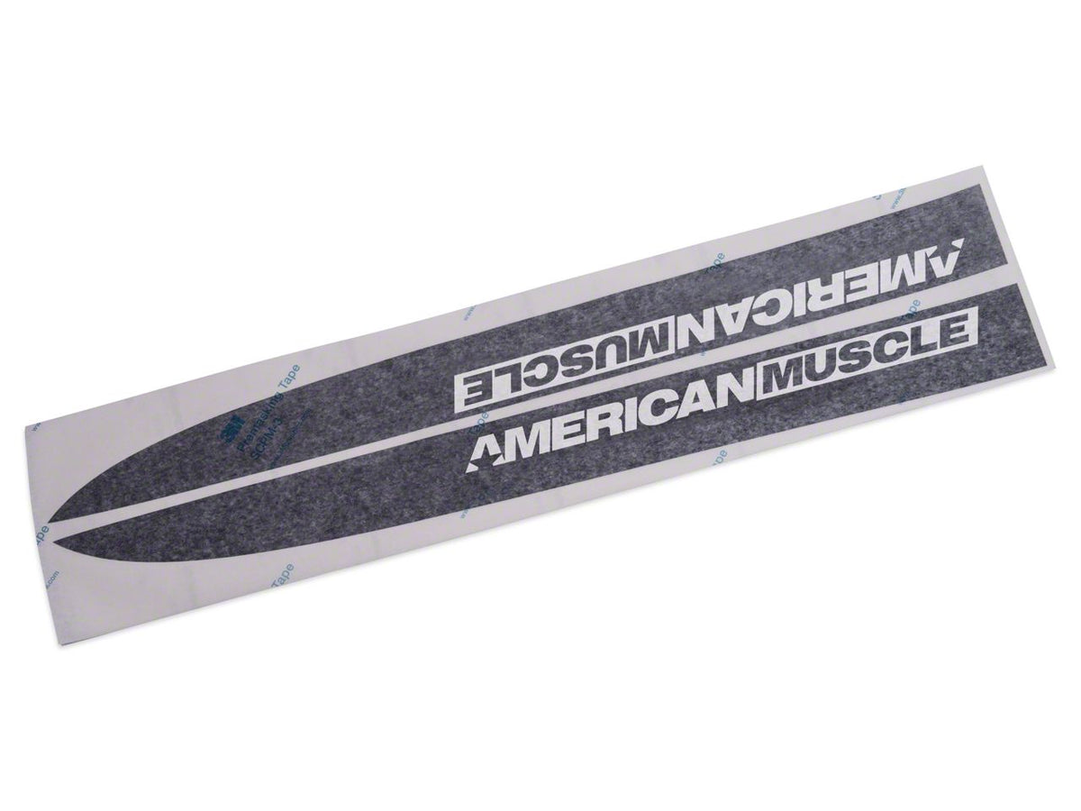 SEC10 Hood Accent Decal with AmericanMuscle Logo; Matte Black (10-12 Mustang GT, V6)
