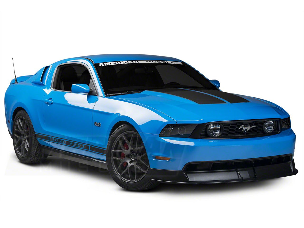 SEC10 Dual Hood Stripes; Matte Black (10-12 Mustang)