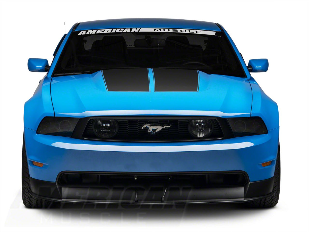 SEC10 Dual Hood Stripes; Matte Black (10-12 Mustang)