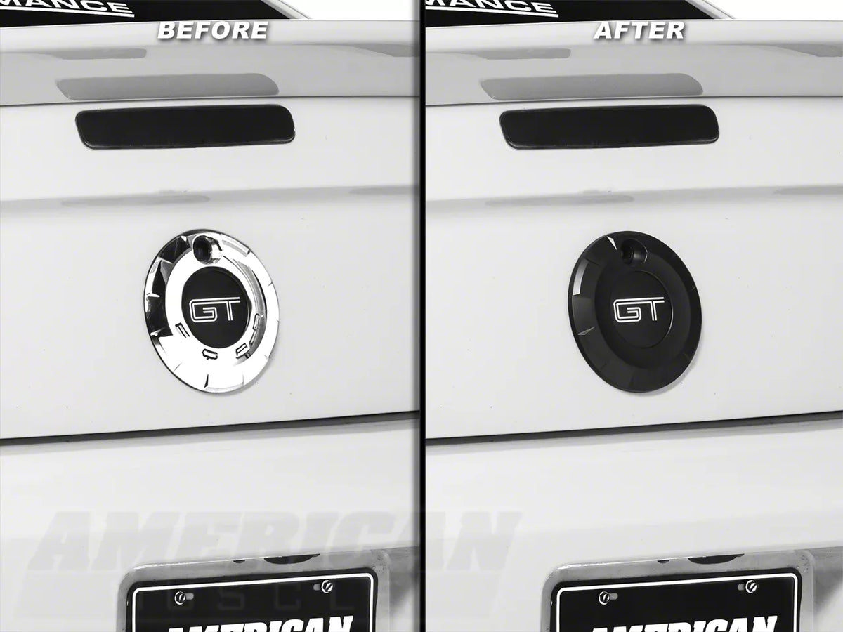 MMD Trunk Emblem Surround; Matte Black (05-09 Mustang)