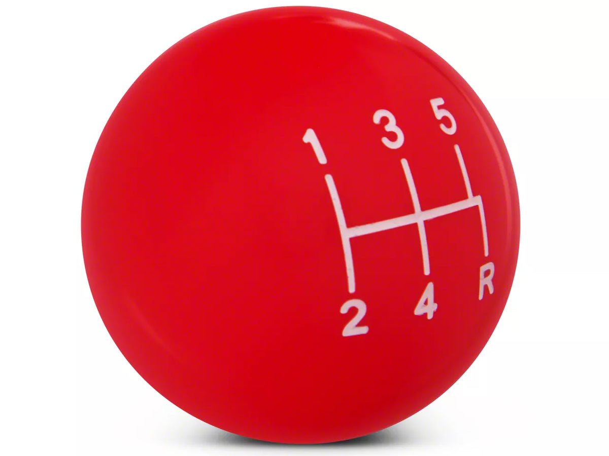 Speedform Modern Billet Retro Style 5-Speed Shift Knob; Red (05-10 Mustang Gt, V6)