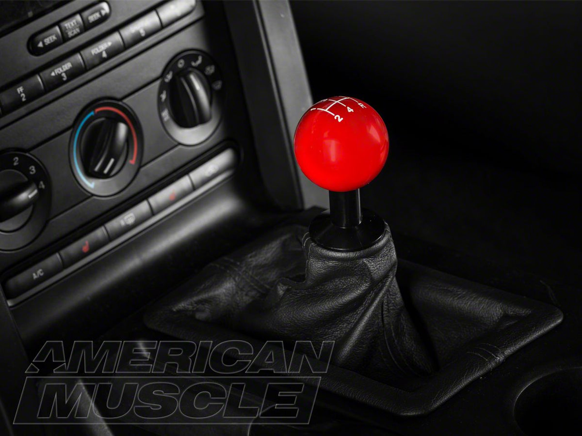 Speedform Modern Billet Retro Style 5-Speed Shift Knob; Red (05-10 Mustang Gt, V6)