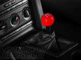 Speedform Modern Billet Retro Style 5-Speed Shift Knob; Red (05-10 Mustang Gt, V6)