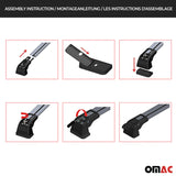 2016-2023 Fiat 500X Roof Rack Cross Bars Black