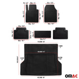 BMW Universal Floor Mats & Cargo Liner Waterproof Rubber TPE Black 6 Pcs