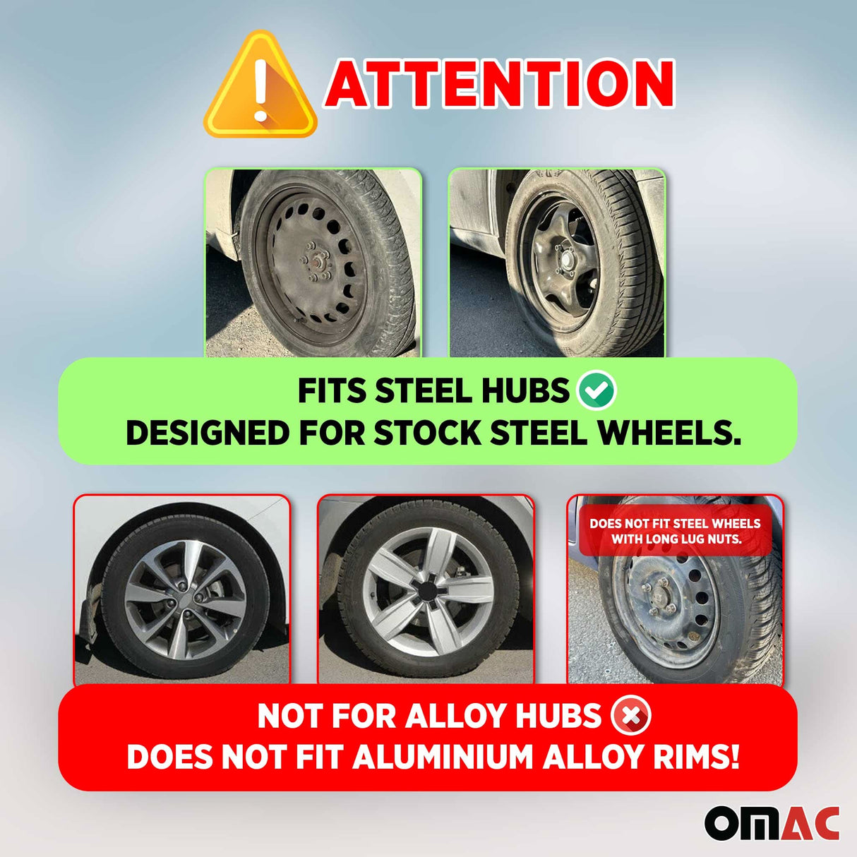 Bicolo Hub Caps Wheel Cover 15" Black & White Full Set 4 pcs.