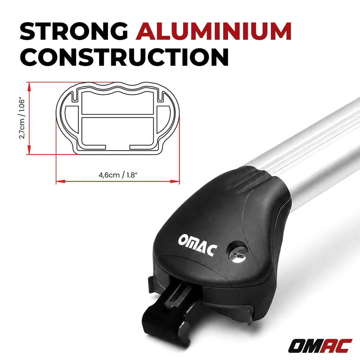 2010-2017 Volvo XC60 Roof Rack Cross Bars Silver
