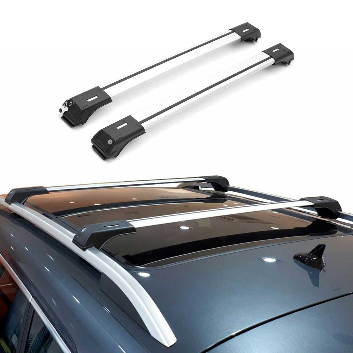 2014-2018 Subaru Forester IV Roof Rack Cross Bars Silver