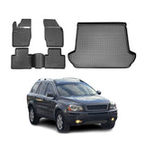 2003-2014 Volvo XC90 1.gen 5-Seats Floor Mats & Cargo Liner Full Set All Weather Black