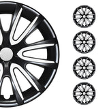 Bicolo Hub Caps Wheel Cover 15" Black & White Full Set 4 pcs.