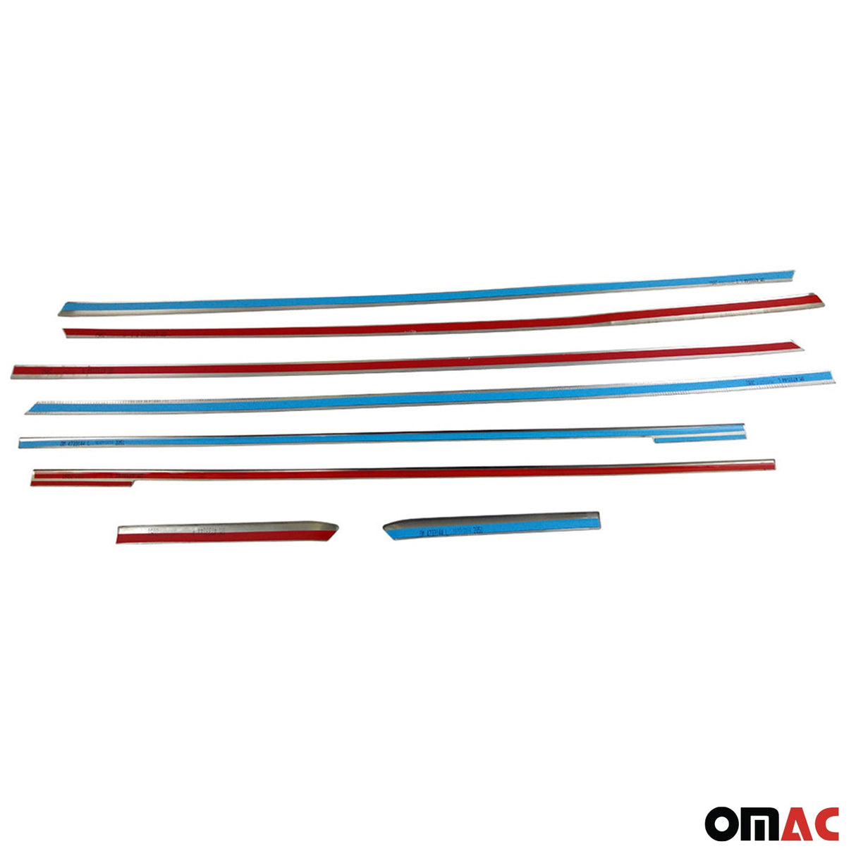 2016-2024 Mercedes Metris Long Window Molding Trim Streamer S. Steel 8 Pcs