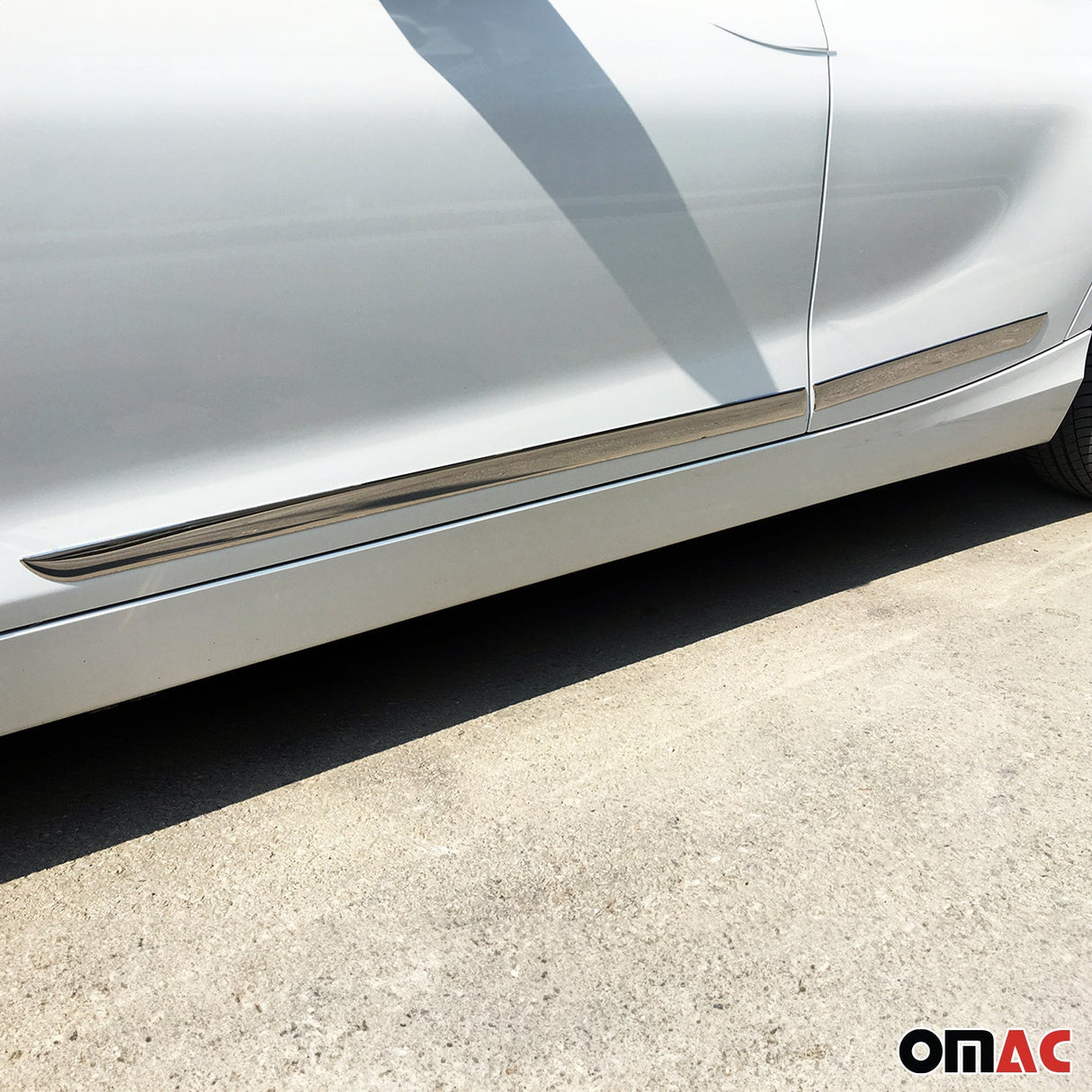 2012-2015 Honda Civic Sedan Side Door Molding Trim Skirt Garnish Stainless Steel Gloss 4Pcs