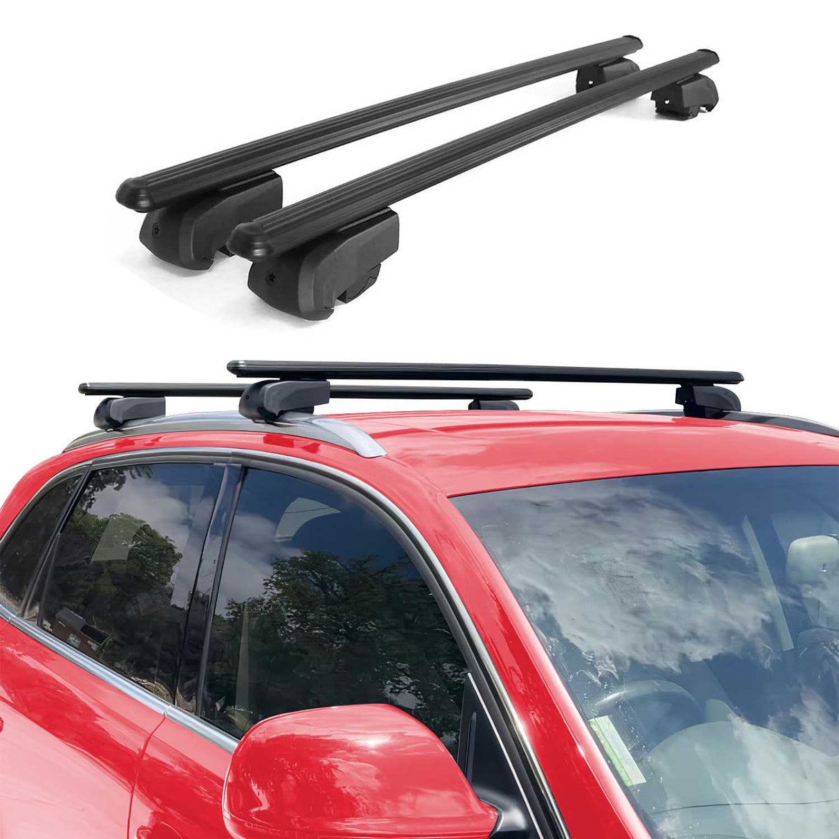 2015-2019 BMW X6 F16 F86 Roof Rack Cross Bars Black Luggage Carrier 2 Pcs