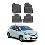 2010-2014 Toyota Yaris Floor Mats Liners Full Set All Weather Black