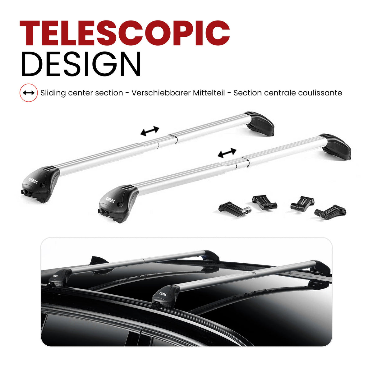 2021-2026 BMW iX3 G08 Roof Rack Cross Bars Carrier Silver