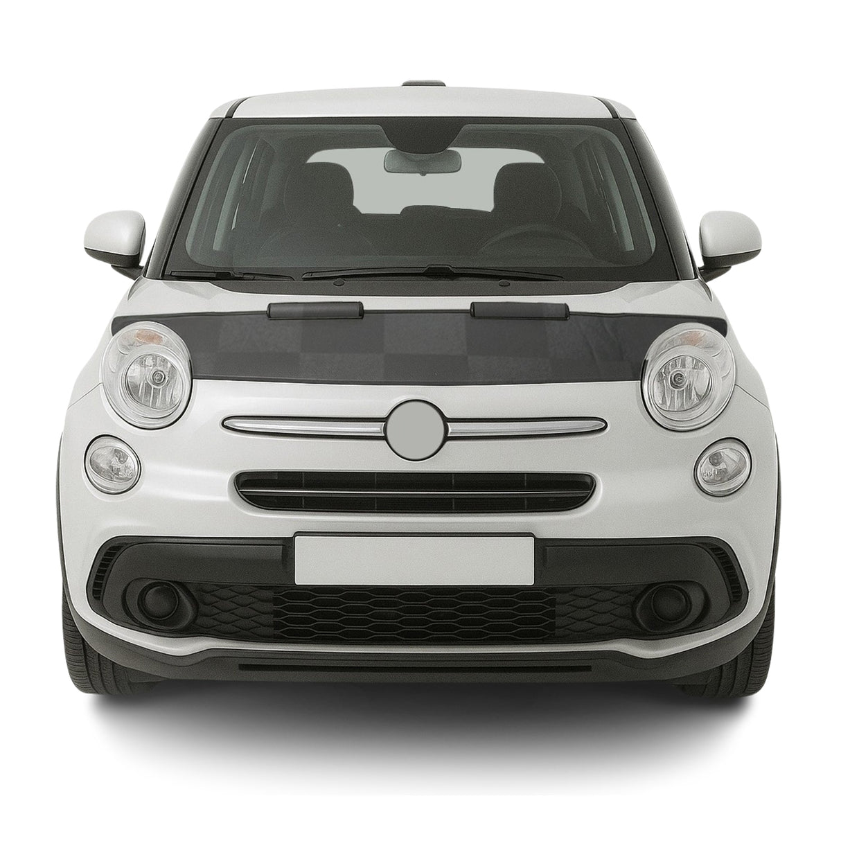 2014-2020 Fiat 500L Car Bonnet Mask Hood Bra Black Chequered 1 Pc