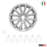 Bicolo Hub Caps Wheel Cover 15" Gray & White Full Set 4 pcs.