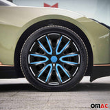 Bicolo Hub Caps Wheel Cover 15" Black & Blue Full Set 4 pcs.